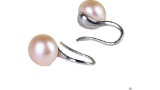 Genuine Natural 7-8mm Pink Akoya Freshwater Pearl Sterling Silver Earrings