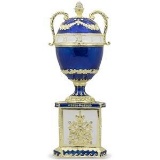 1895 Blue Serpent Clock Russian Faberge Egg 7