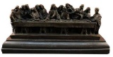 Bronze Famous Religeous THE LAST SUPPER Sculpture Marble Base Figurine