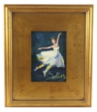 Signed Oil on Board Painting, Ballerina