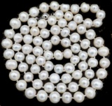 8-9mm Natural White Akoya Cultured Pearl Necklace 22