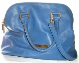 Ivanka Trump Blue And Gold Designer Bag Zipper Closure