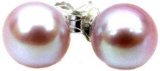 5mm Aaa+++ Perfect Round Akoya Sea Lavender Pearl Stud Earring 14k White Gold