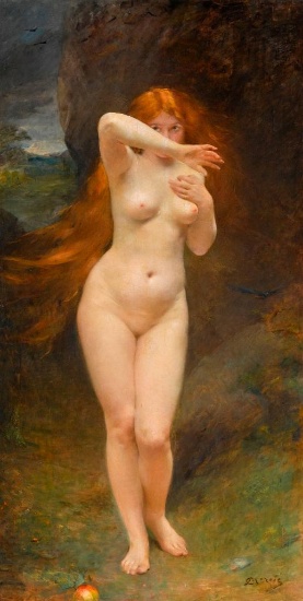 Large Masterful Painting "Red Head" by the r.bianco School of Masters