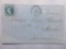 1868 French Original Postmarked Handwritten Envelope with Letter