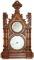 Early 20thc Gothic Oak Wall Clock & Barometer