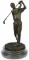 Bobby Jones Golfer Bronze Marble Statue Golf Club Golfing Trophy Sport Figurine