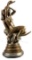 Signed Crescent Moon Nude Bronze Sculpture