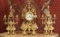 c1890 Japy Freres French Gilt Clock Set