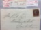 1844 London Original Postmarked Handwritten Envelope with Typed Letter