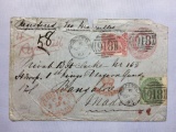1800s London Original Postmarked Handwritten Envelope with Typed Letter