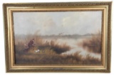 Duck Hunters Oil On Canvas Painting