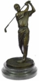 Bobby Jones Golfer Bronze Marble Statue Golf Club Golfing Trophy Sport Figurine
