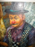 Mid 20thc Signed Painting, Russian Juggler Clown