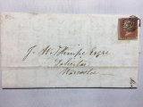 1854 London Original Postmarked Handwritten Envelope and Letter