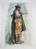 Mid 20thc Watercolor Painting, Hunter with Shotgun