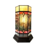 NEILSON Tiffany-glass Accent Pedestal 1 Light Mission table lamp 14
