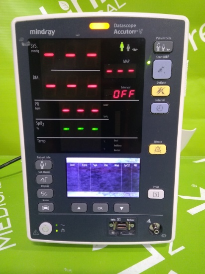 Mindray Medical Datascope Accutorr V Vital Signs Monitor- 41388
