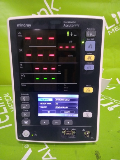 Mindray Medical Datascope Accutorr V Vital Signs Monitor- 41400