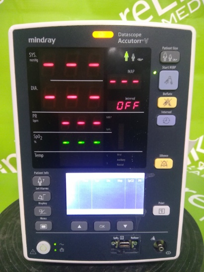Mindray Medical Datascope Accutorr V Vital Signs Monitor- 42363