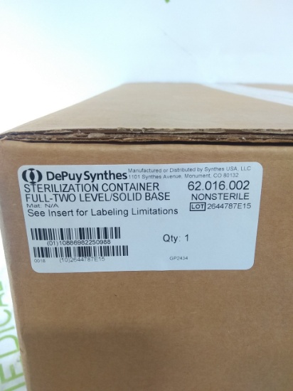 New Synthes 62.016.003 Sterilization Tray