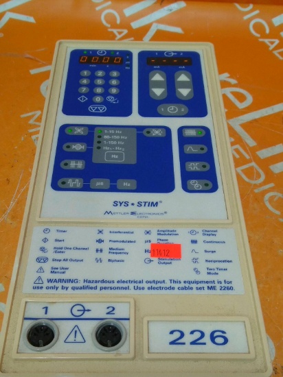 Mettler Electronics Sys Stim 226 Muscle Stimulator - 83796