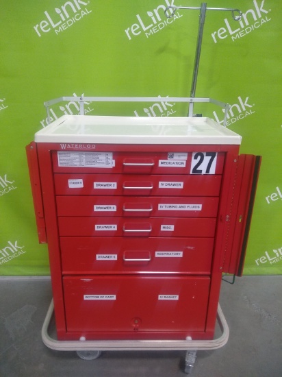 Waterloo Healthcare Anesthesia Cart - Red 0 - 80589