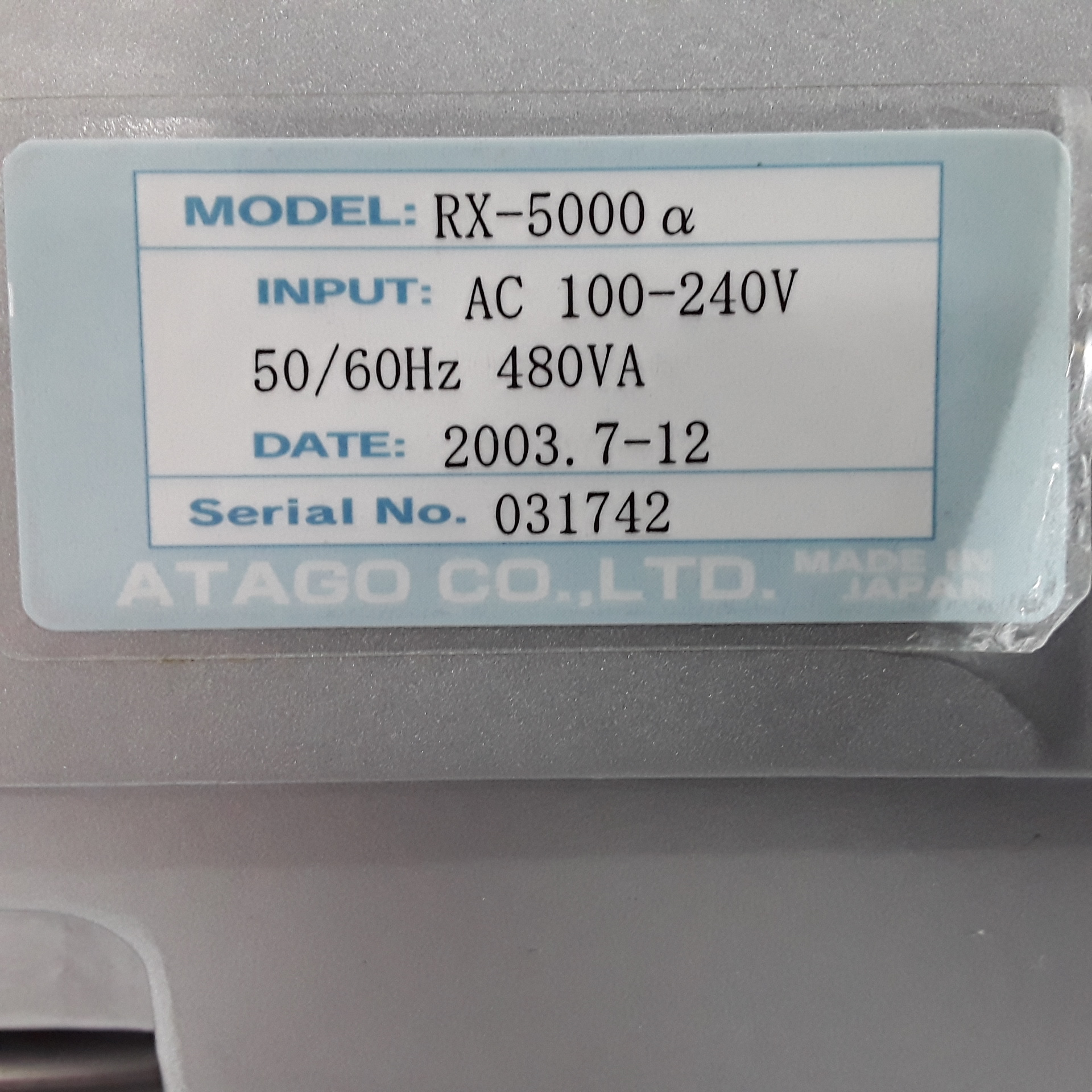 Atago RX-5000ALPHA-PLUS Programmable Digital Refractometer, +/