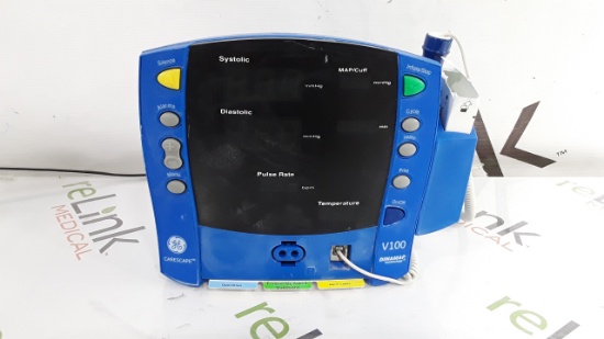GE Healthcare Dinamap V100 - NIBP, SpO2, Temp Vital Signs Monitor - 278932