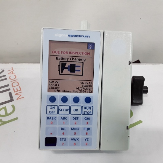 Baxter Sigma Spectrum 6.05.13 with B/G Battery Infusion Pump - 285161