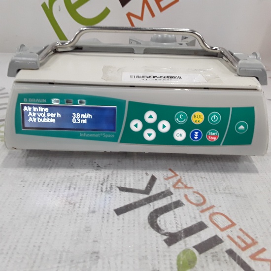 B. Braun Infusomat Space w/Pole Clamp & AC Adapter Infusion Pump - 312209