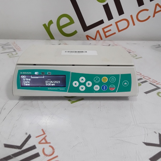 B. Braun Infusomat Space w/Pole Clamp & AC Adapter Infusion Pump - 312165
