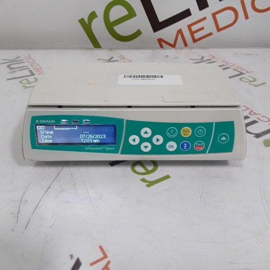 B. Braun Infusomat Space w/Pole Clamp & AC Adapter Infusion Pump - 312154