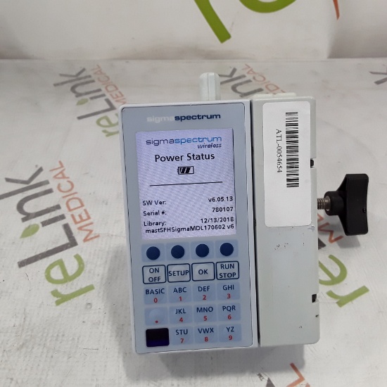 Baxter Sigma Spectrum 6.05.13 with B/G Battery Infusion Pump - 335888