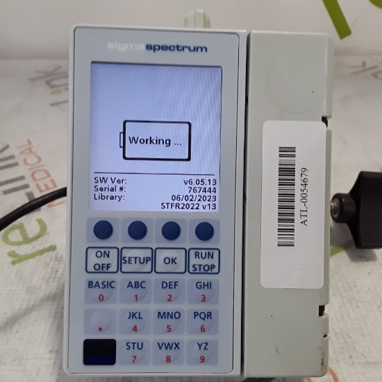 Baxter Sigma Spectrum 6.05.13 with B/G Battery Infusion Pump - 334583