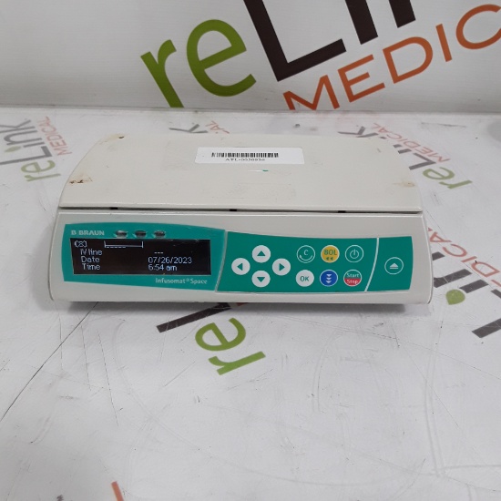 B. Braun Infusomat Space w/Pole Clamp & AC Adapter Infusion Pump - 312127