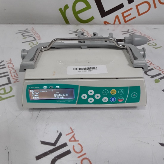 B. Braun Infusomat Space w/Pole Clamp & AC Adapter Infusion Pump - 312394