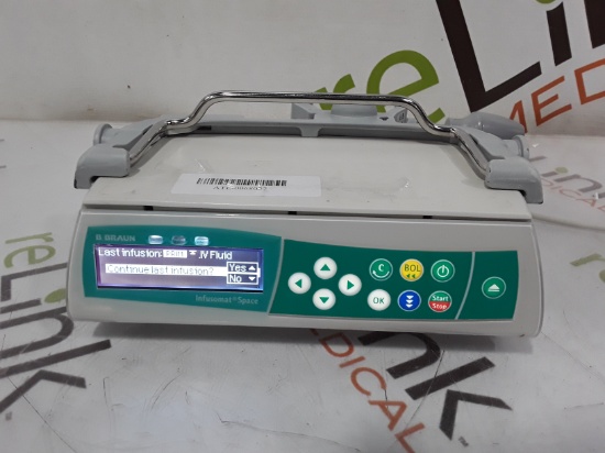 B. Braun Infusomat Space w/Pole Clamp & AC Adapter Infusion Pump - 378234