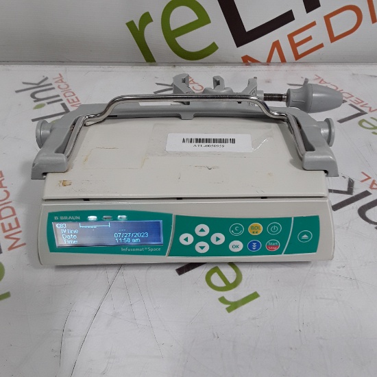 B. Braun Infusomat Space w/Pole Clamp & AC Adapter Infusion Pump - 312446
