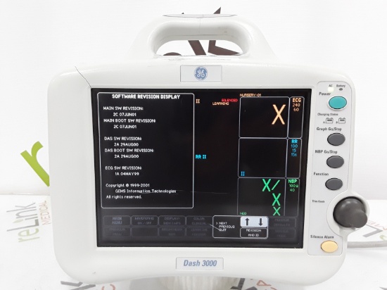 GE Healthcare Dash 3000 - GE/Nellcor SpO2 Patient Monitor - 372391