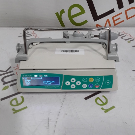 B. Braun Infusomat Space w/Pole Clamp & AC Adapter Infusion Pump - 312432