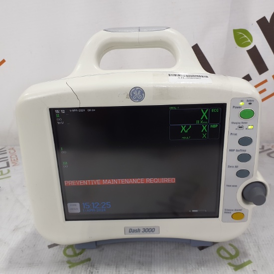 GE Healthcare Dash 3000 - GE/Nellcor SpO2 Patient Monitor - 388624