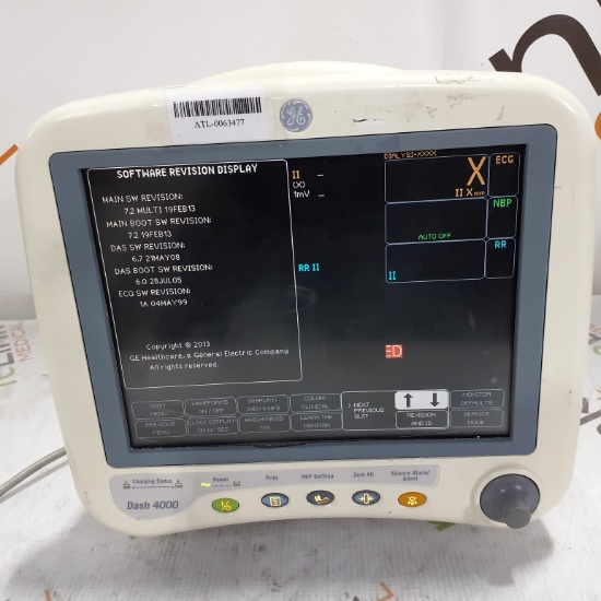 GE Healthcare Dash 4000 - GE/Nellcor SpO2 Patient Monitor - 362367