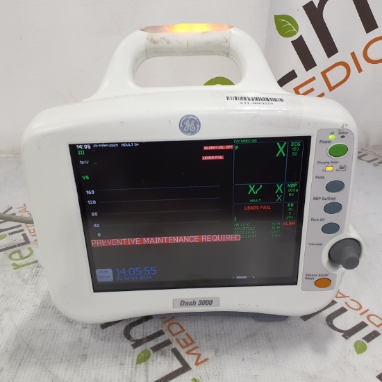 GE Healthcare Dash 3000 - GE/Nellcor SpO2 Patient Monitor - 386155