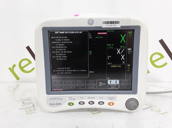 GE Healthcare Dash 4000 - GE/Nellcor SpO2 Patient Monitor - 392681