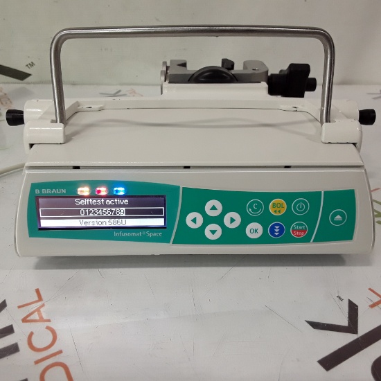 B. Braun Infusomat Space w/Pole Clamp & AC Adapter Infusion Pump - 419545