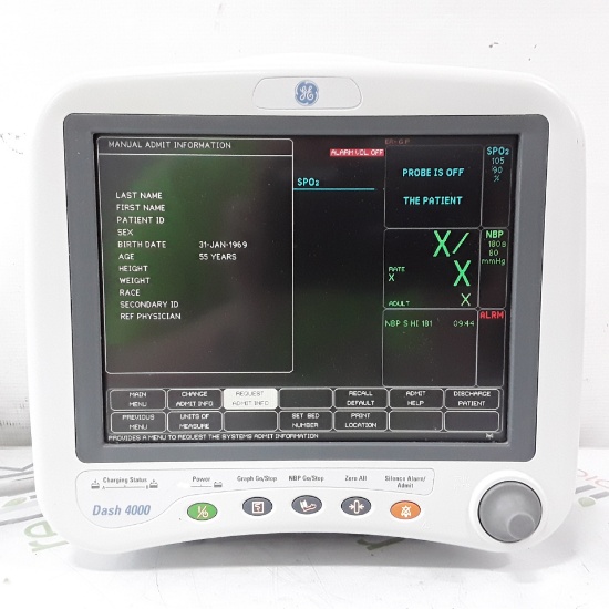 GE Healthcare Dash 4000 - Masimo SpO2 Patient Monitor - 403527