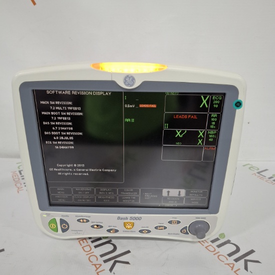GE Healthcare Dash 5000 - Masimo SpO2 Patient Monitor - 445704