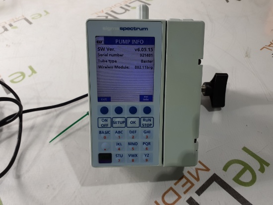 Baxter Sigma Spectrum 6.05.15 with B/G Battery Infusion Pump - 414573