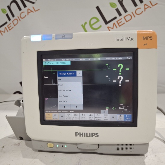 Philips Intellivue MP5 - ECG, Fast SpO2, NIBP, Press, Temp Patient Monitor - 444638
